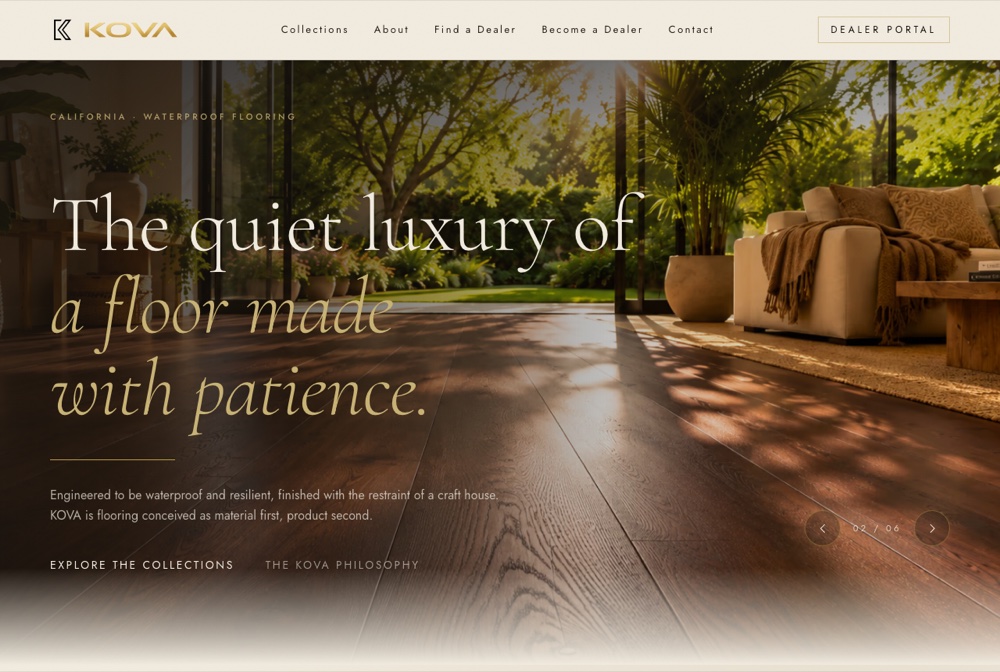 The KOVA Flooring brand site
